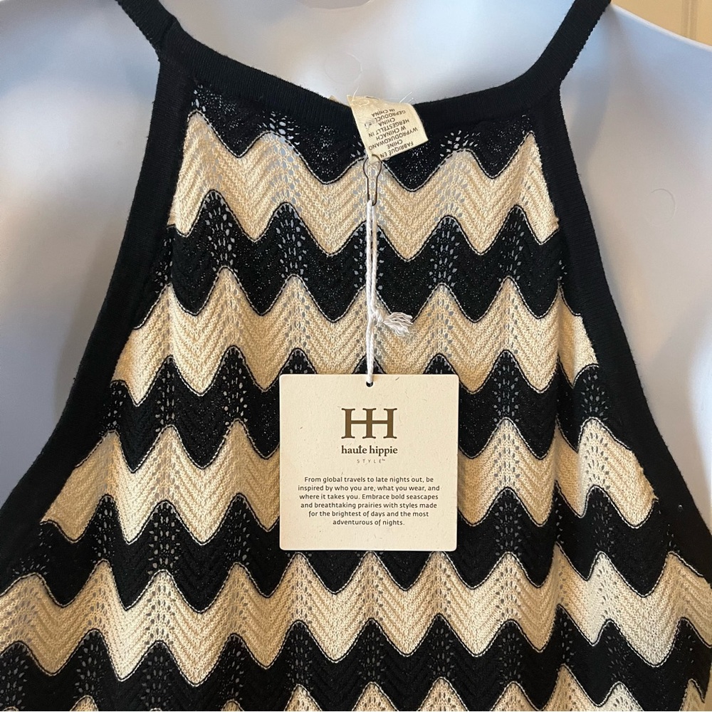 🌼 Haute Hippie Chevron Halter Dress – Festival Chic Vibes 🌼 - Picture 3 of 4